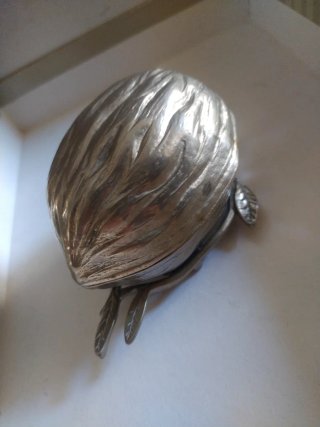 Schiaccianoci vintage metallo argentato anni '70