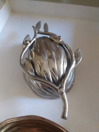 Schiaccianoci vintage metallo argentato anni '70