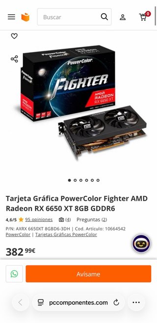 AMD Radeon RX 6650 XT PowerColor Fighter