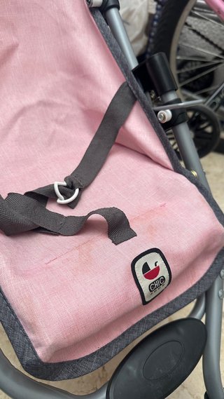 Carrito para muñecas rosa