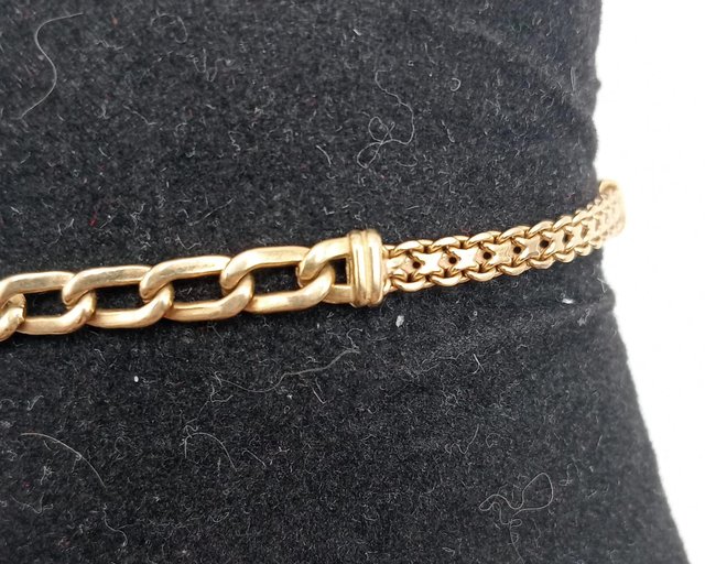 Pulsera Bismark de oro 18k, 7,1gr, Ref. O-407.