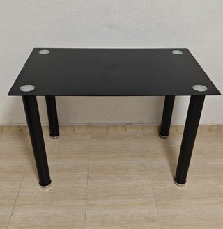 Mesa de Vidrio Templado Negro (110x70cm)