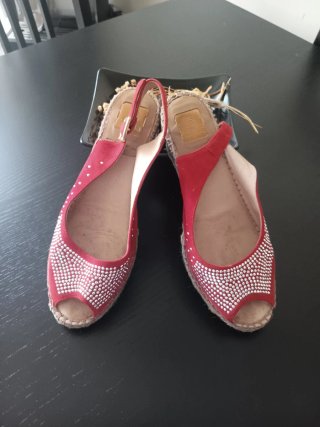 Alpargatas Kanna Rojas y Plateadas
