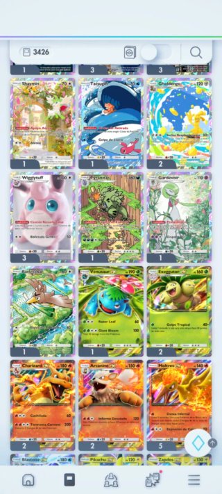 Cartas Pokémon TCGP - Colección Variada