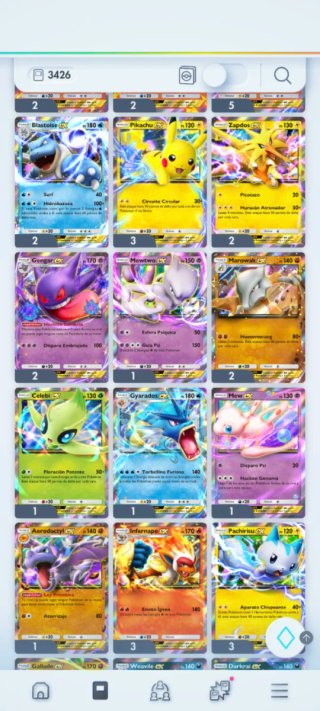 Cartas Pokémon TCGP - Colección Variada