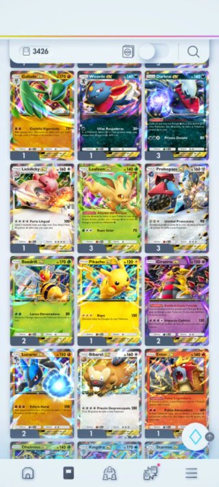 Cartas Pokémon TCGP - Colección Variada
