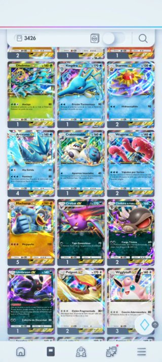 Cartas Pokémon TCGP - Colección Variada