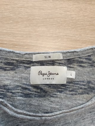 Camiseta Pepe Jeans Rayas Gris y Azul