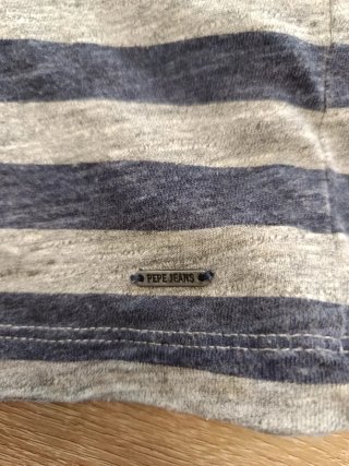Camiseta Pepe Jeans Rayas Gris y Azul