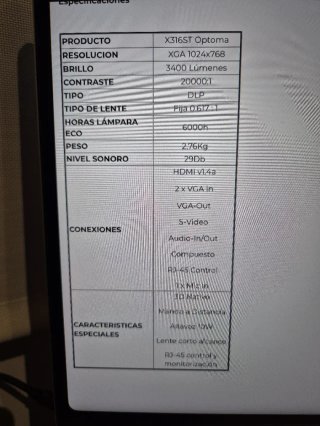 Proyector Optoma Blanco
