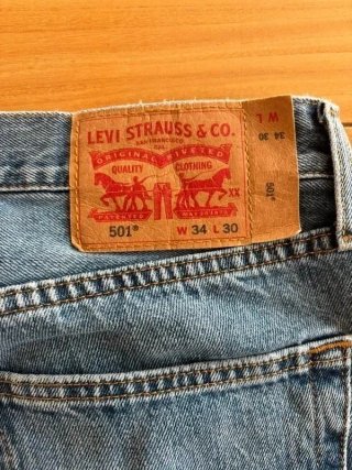 Levi's 501 Vintage W34 L30 Lavaggio Chiaro