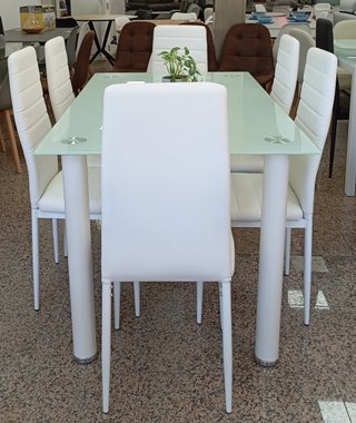 Mesa ·Comedor + ·6 Sillas ·Blancas. ¡ECONÓMICA!