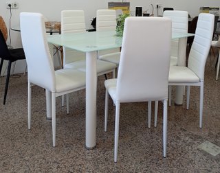 Mesa ·Comedor + ·6 Sillas ·Blancas. ¡ECONÓMICA!