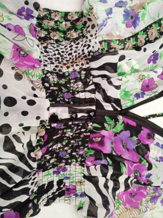 Vestito estivo donna patchwork multicolore floreal