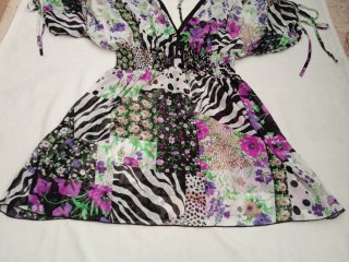 Vestito estivo donna patchwork multicolore floreal