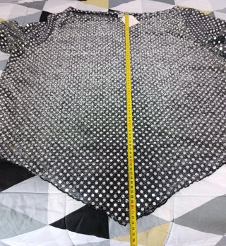 Blusa fiesta lentejuelas negra y plata