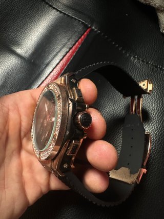 Reloj Hublot Diamantes Dorado Negro