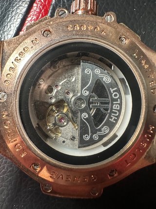 Reloj Hublot Diamantes Dorado Negro