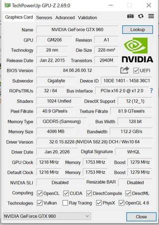 Gigabyte GTX 960 4GB GDDR5