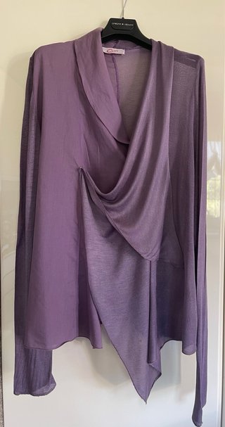 Blusa morbida donna over viola tg M