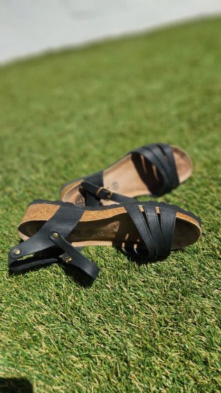 Sandalias negras Blogger de piel talla 39