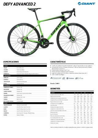 Giant Defy Advanced 2 2018 Talla S