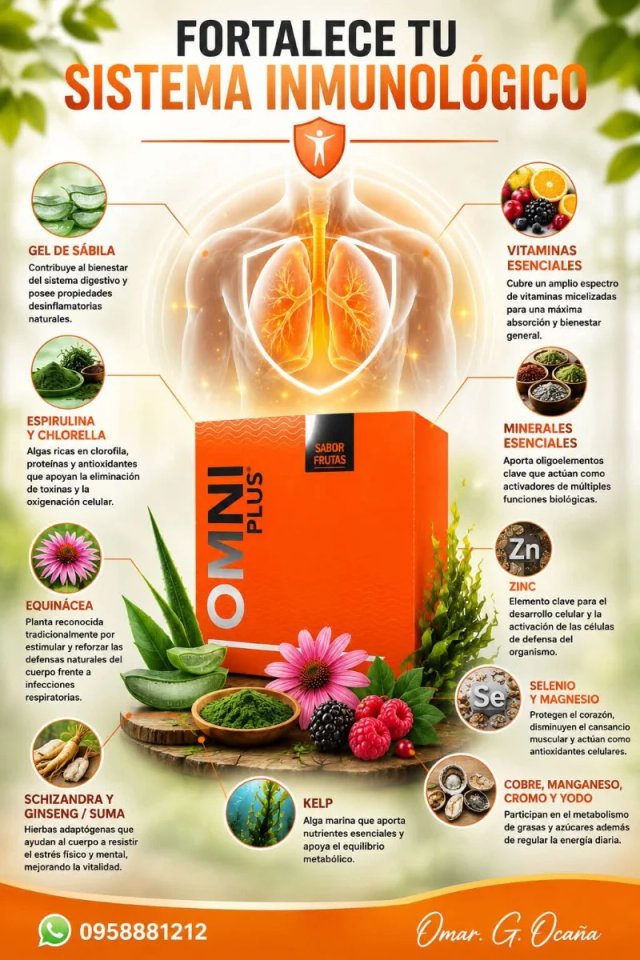 Omni Plus Suplemento Inmunológico Sabor Frutas