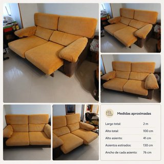Mueble salón, sofá, mesa, sillas y hamaca