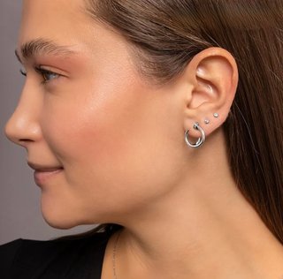Pendientes oro blanco con diamantes