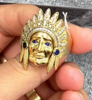 Anillo Oro Diseño Indígena Pesa 10,20 gramos
