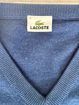 Jersey Lacoste cuello pico azul