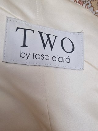 Vestido de Novia Beige/Blanco con Volantes