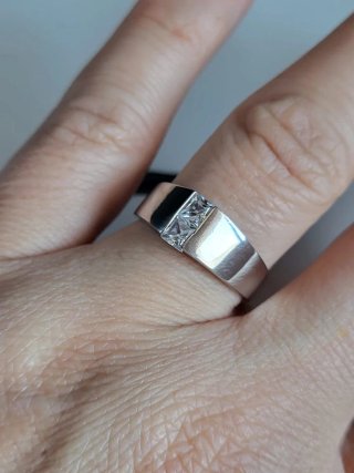 Anillo Plata Ley 925 Rodiada Circonitas Talla 15