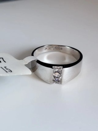 Anillo Plata Ley 925 Rodiada Circonitas Talla 15