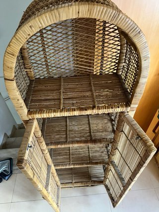 Armadio/vetrina in rattan vintage