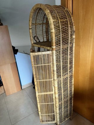 Armadio/vetrina in rattan vintage