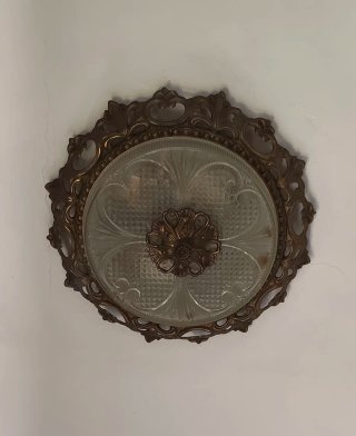 Plafón de techo vintage metal y cristal