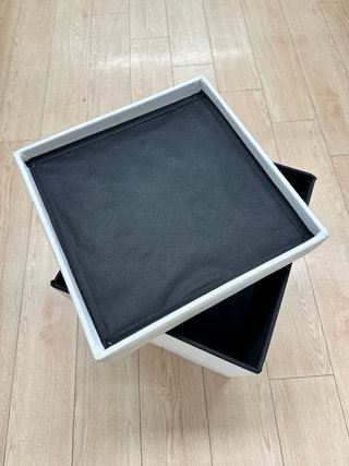 Taburete de almacenaje blanco