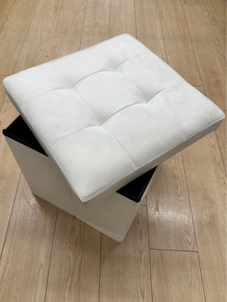 Taburete de almacenaje blanco