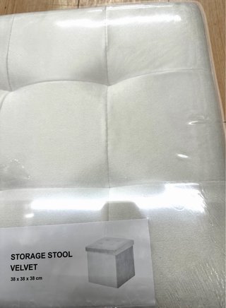 Taburete de almacenaje blanco