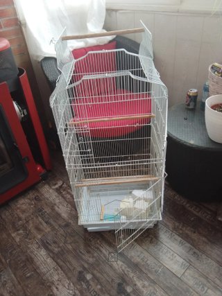 Jaula para pájaros Yaheetech Blanca En persona