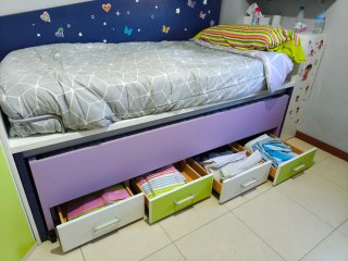 Cama nido con colchones y cajones