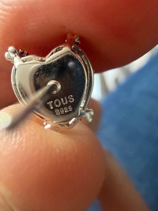 Pendientes Corazón Plata y Ónix Negro Tous
