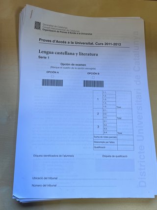 EXÁMENES SELECTIVIDAD CATALUÑA – LENGUA CASTELLA