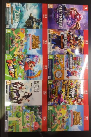 Lote laminas promocionales cartón Nintendo