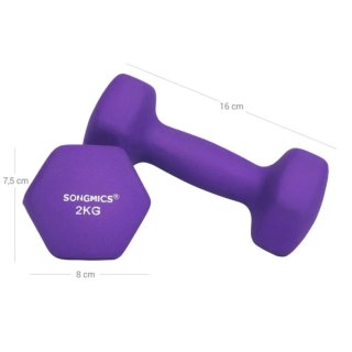 Mancuernas 4kg (2x2kg) Hexagonales Vinilo SONGMICS
