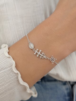 Pulsera Milagrosa Cruz Caravaca Nudo Brujas Plata
