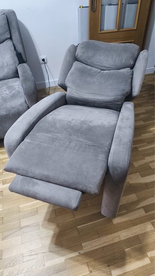 Sillón reclinable eléctrico gris
