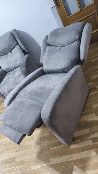 Sillón reclinable eléctrico gris