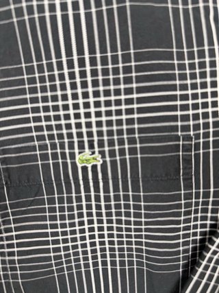 Camisa Lacoste cuadros gris y negro